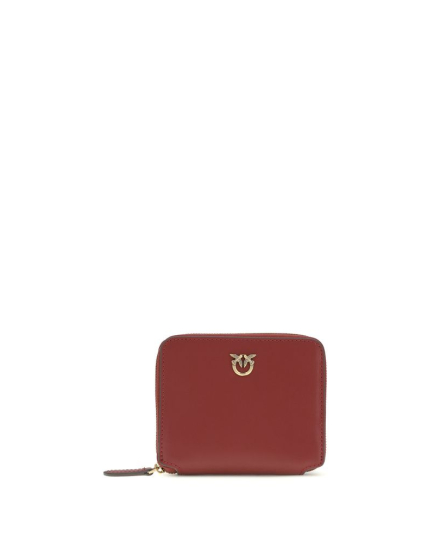 PINKO Bordeaux Calf Leather Bos Taurus Wallet