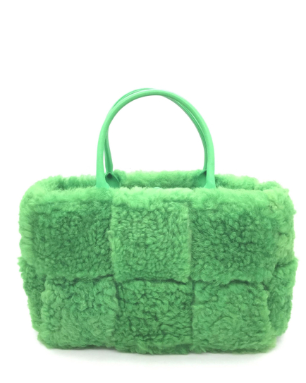 Bottega PRE-OWNED Veneta Arco Tote Intrecciato Shearling Small