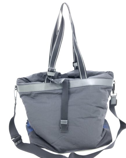 Bottega Veneta PRE-OWNED Black And Blue Nylon Convertible Tote