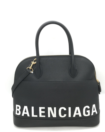 Balenciaga PRE-OWNED Black Grained Leather Ville Top Handle Bag