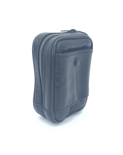 Louis Vuitton PRE-OWNED Black Leather Zippered Carrying Case