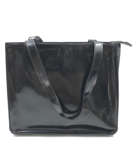 Chanel PRE-OWNED Black Patent Leather Tote