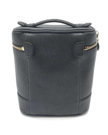 Chanel PRE-OWNED Caviar Leather Vanity Handbag In Black