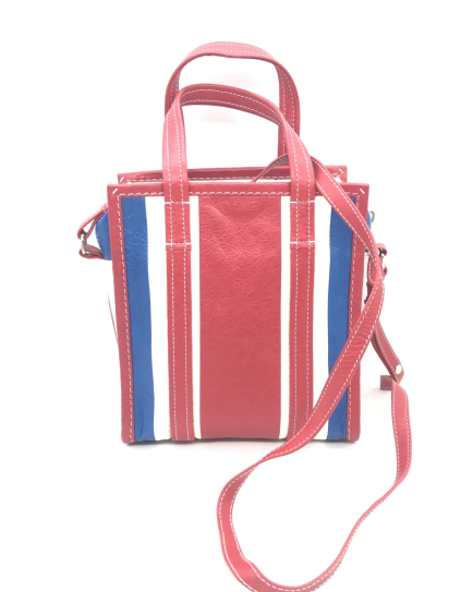 Balenciaga PRE-OWNED Multicolor Striped Leather Tote Bag