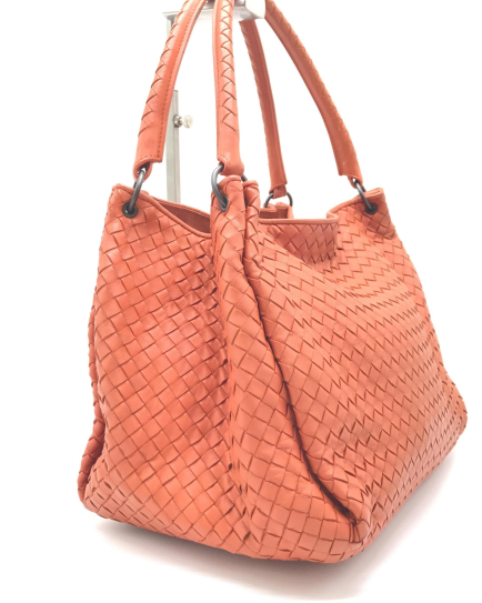 Bottega Veneta PRE-OWNED Intrecciato Leather Hobo Bag In Orange