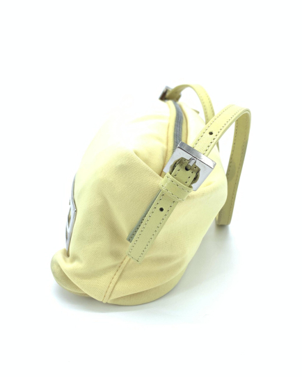 Fendi PRE-OWNED Yellow Cloth Baguette Handbag