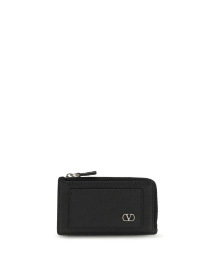 Valentino Garavani Black Calf Leather Bos Taurus Wallet