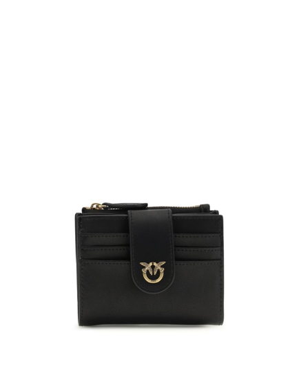 PINKO Black Calf Leather Bos Taurus Wallet