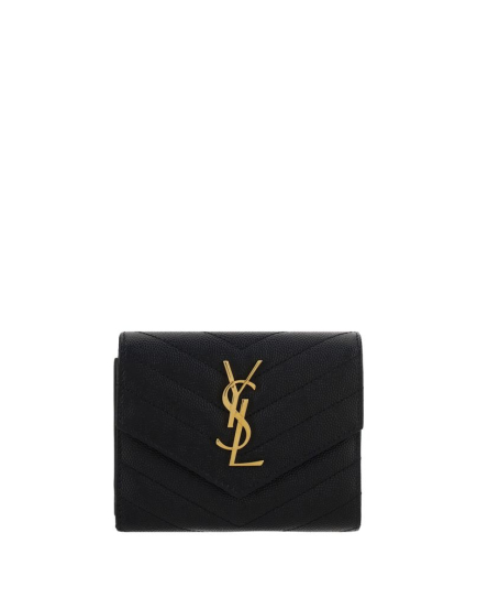 Saint Laurent Black Calf Leather Bos Taurus Wallet