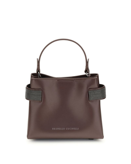 Brunello Cucinelli Bordeaux Leather Handbag