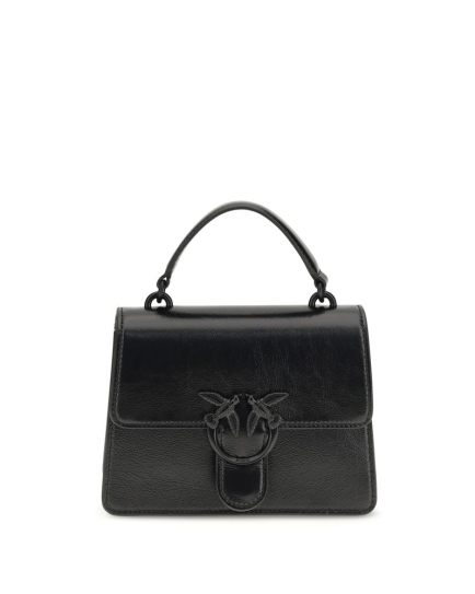 PINKO Black Goatskin Handbag