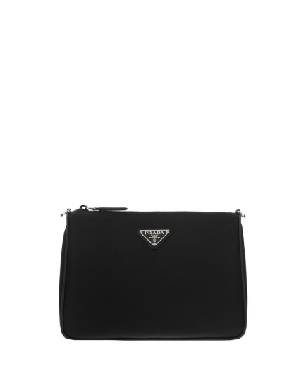 Prada Black Calf Leather Bos Taurus Shoulder Bag