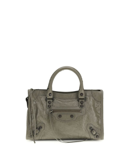 Balenciaga Gray Calf Leather Bos Taurus Shoulder Bag