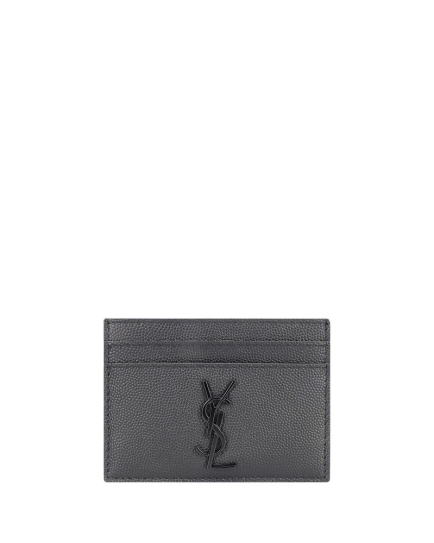 Saint Laurent Gray Calf Leather Bos Taurus Wallet