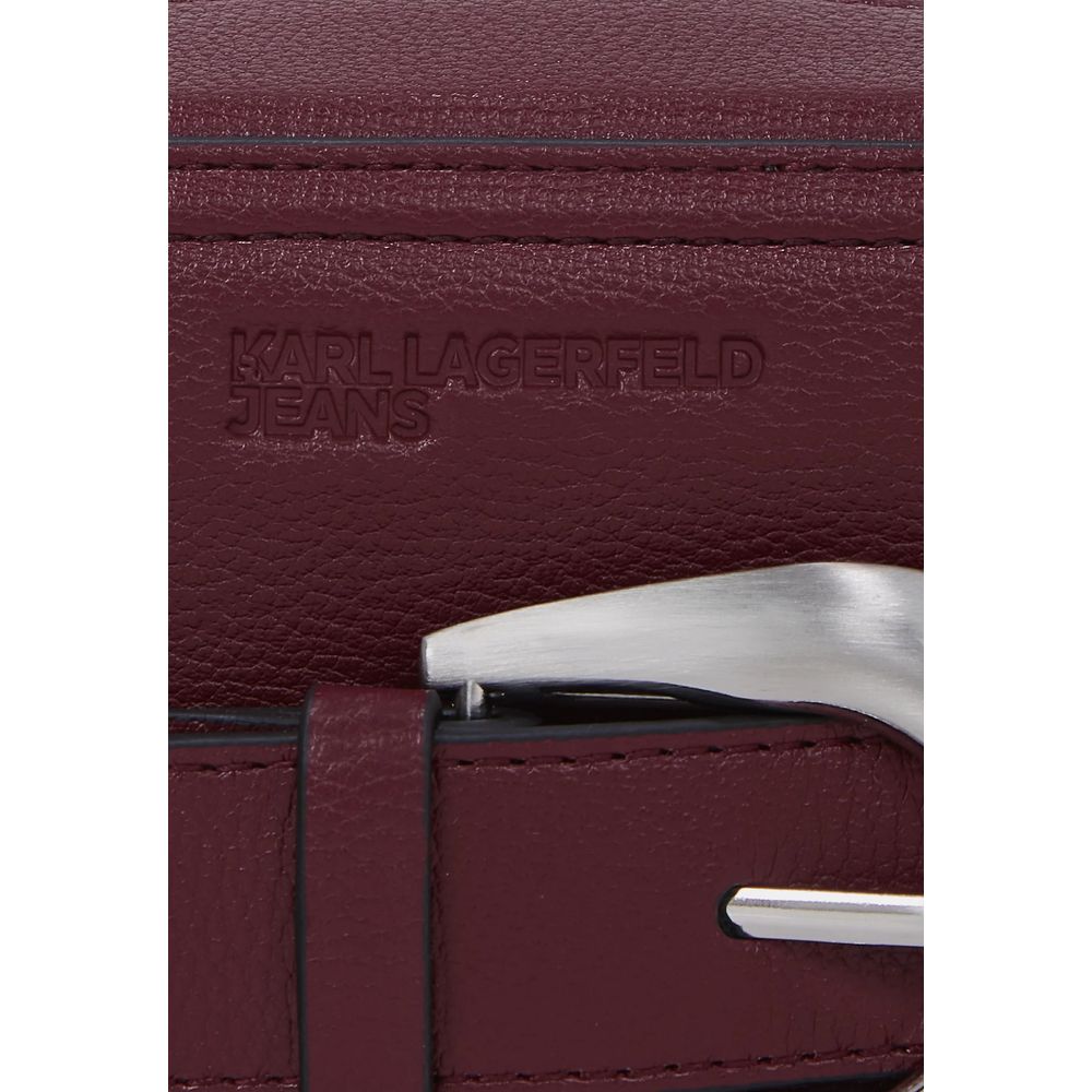 Karl Lagerfeld Bordeaux Polyethylene Handbag - Image 3