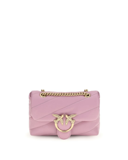 PINKO Purple Calf Leather Bos Taurus Shoulder Bag