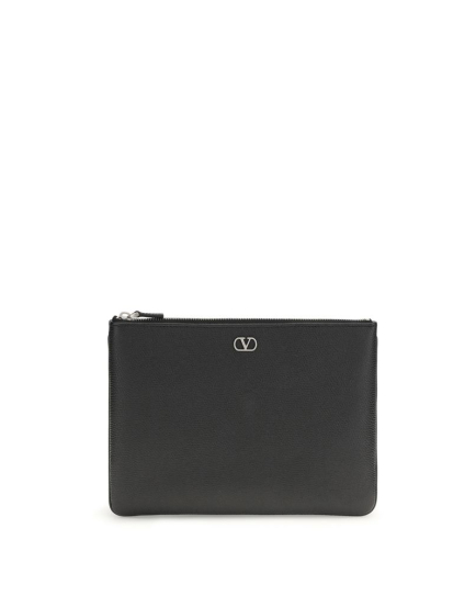 Valentino Garavani Black Calf Leather Bos Taurus Wallet