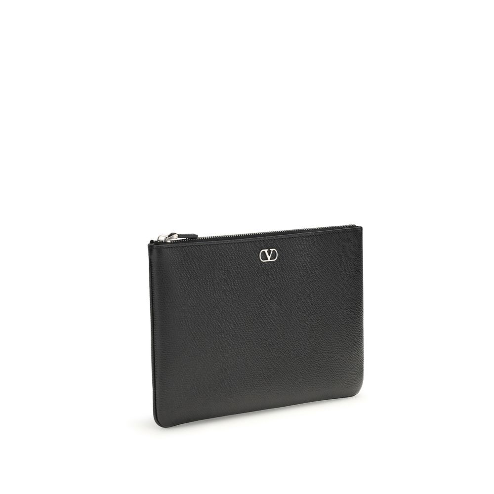 Valentino Garavani Black Calf Leather Bos Taurus Wallet - Image 2