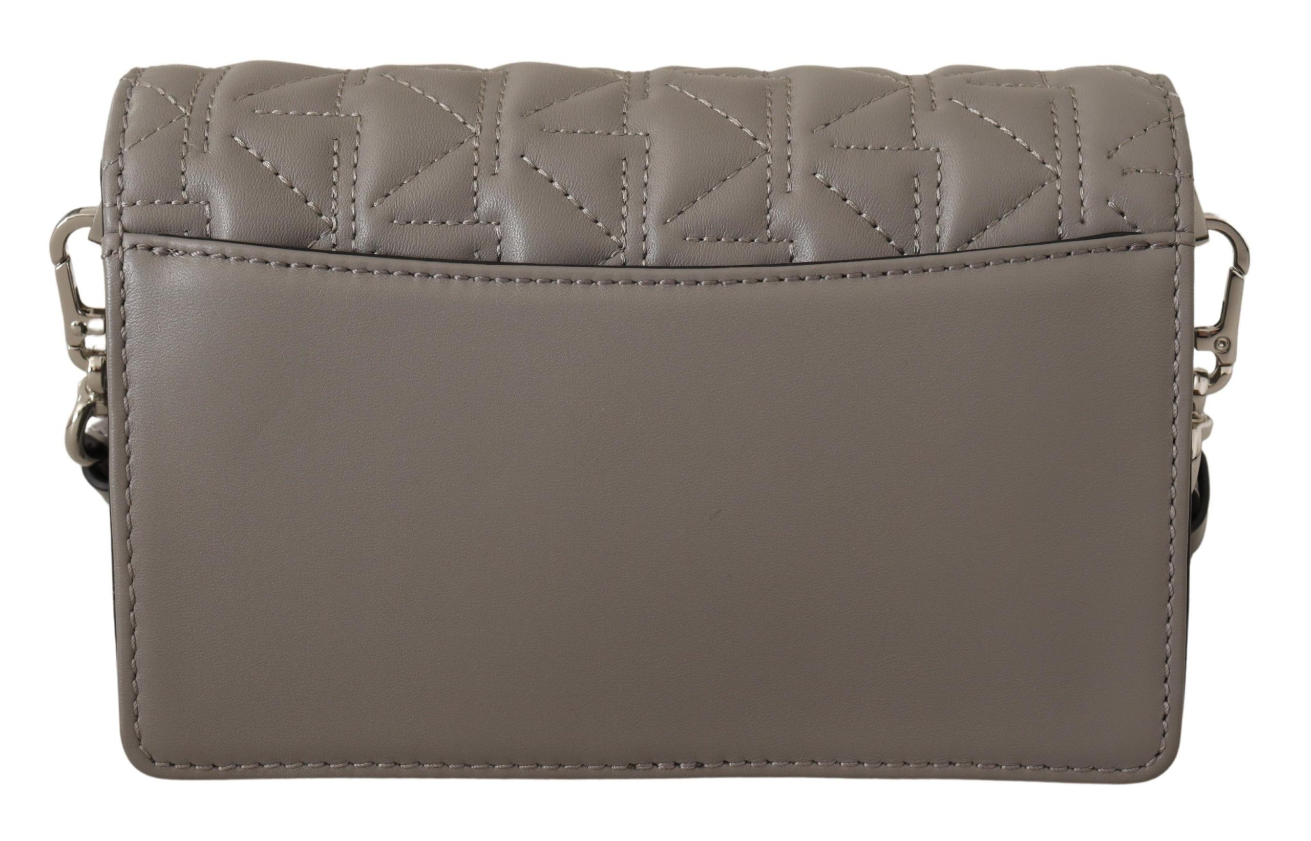 Karl Lagerfeld Light Grey Leather Crossbody Bag - Image 4