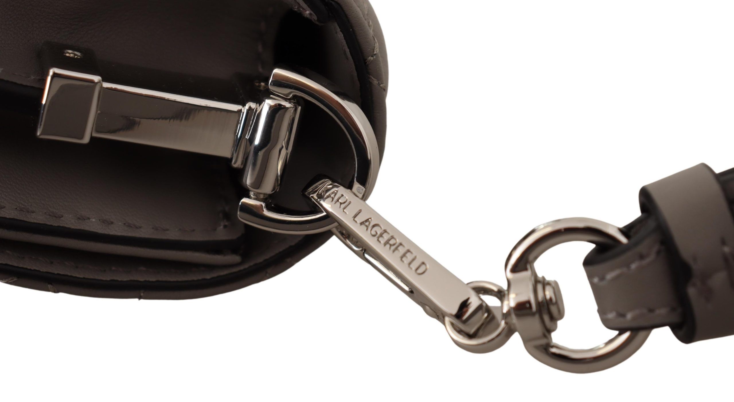 Karl Lagerfeld Light Grey Leather Crossbody Bag - Image 7