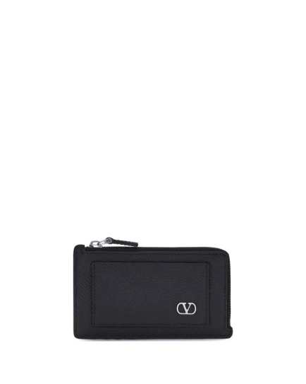 Valentino Garavani Black Calf Leather Bos Taurus Wallet