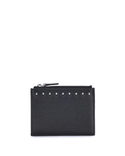 Valentino Garavani Black Calf Leather Bos Taurus Wallet