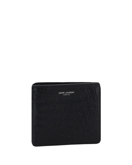 Saint Laurent Black Calf Leather Bos Taurus Wallet