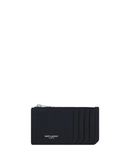 Saint Laurent Black Calf Leather Bos Taurus Wallet