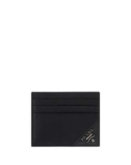 Prada Black Calf Leather Bos Taurus Wallet