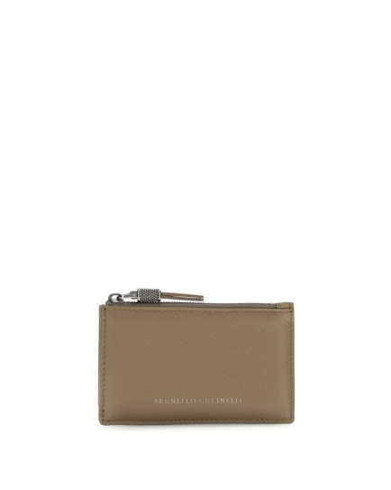 Brunello Cucinelli Beige Calf Leather Bos Taurus Wallet