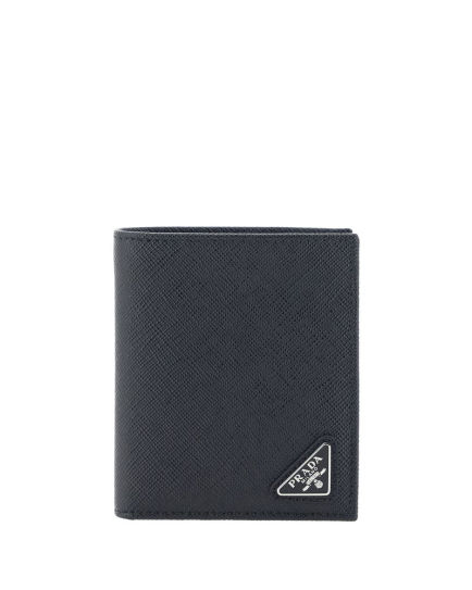 Prada Black Calf Leather Bos Taurus Wallet
