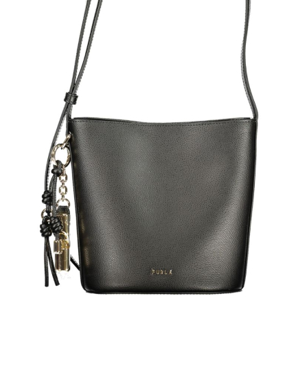 Furla Nero Leather Women Bucket Bag